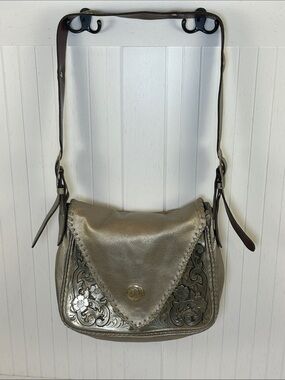 Jose Luis Metallic Leather Western Messenger Bag